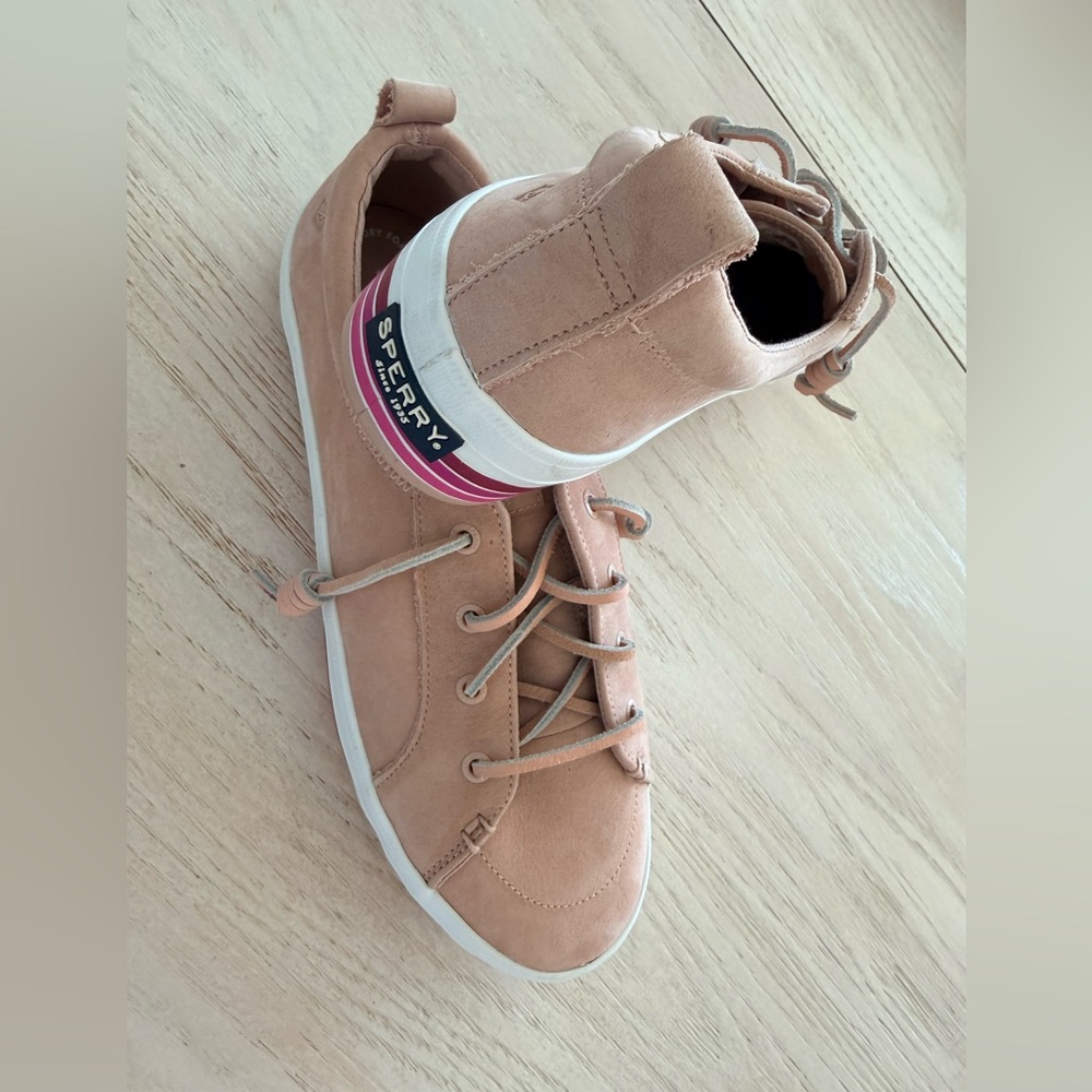 Sperry Women's Pink Leather Sneakers - Picture 5 of 7